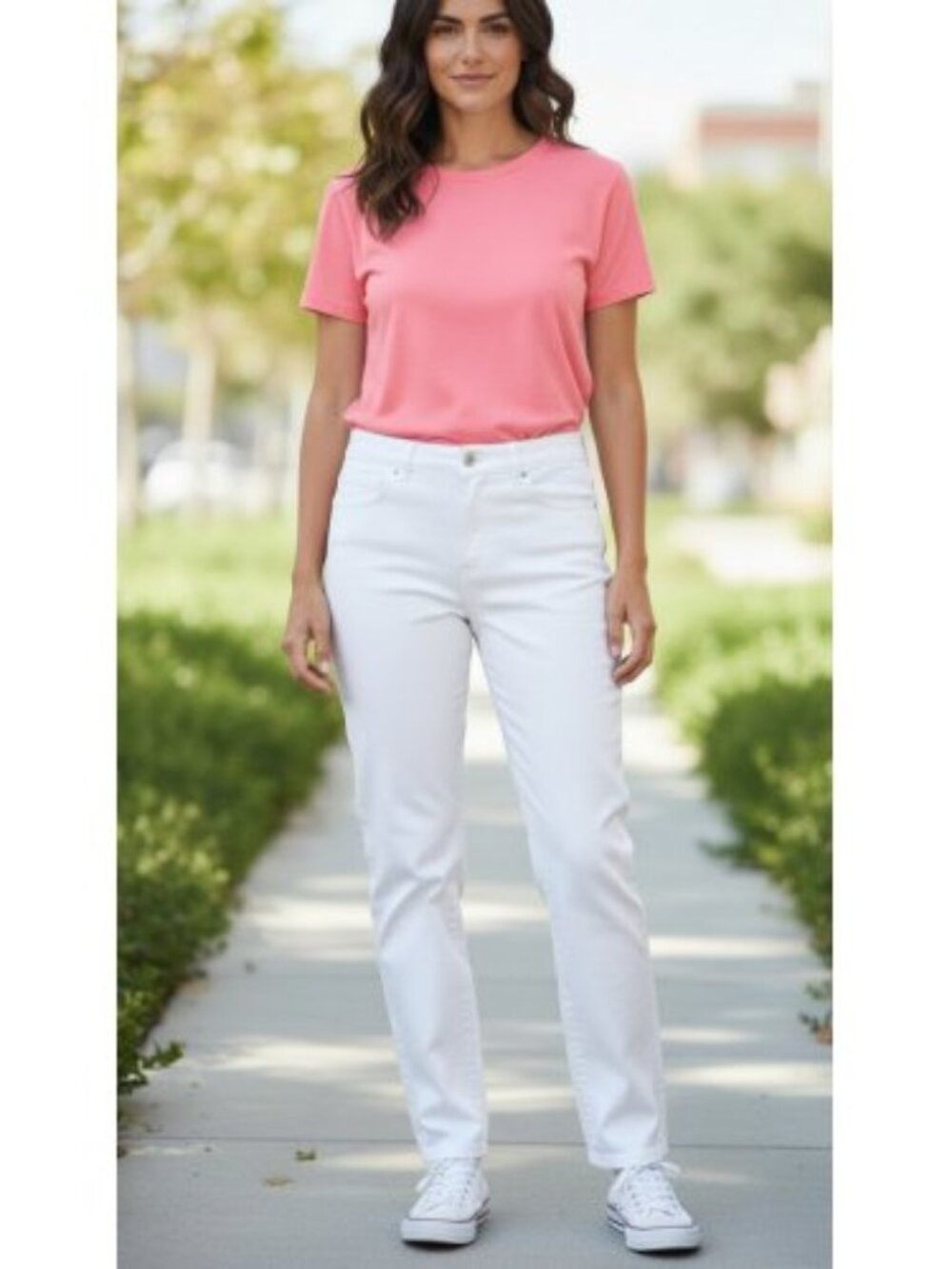 Spiegel REFLECTIONS White Straight Leg Stretch Denim Jeans Ladies Size 16